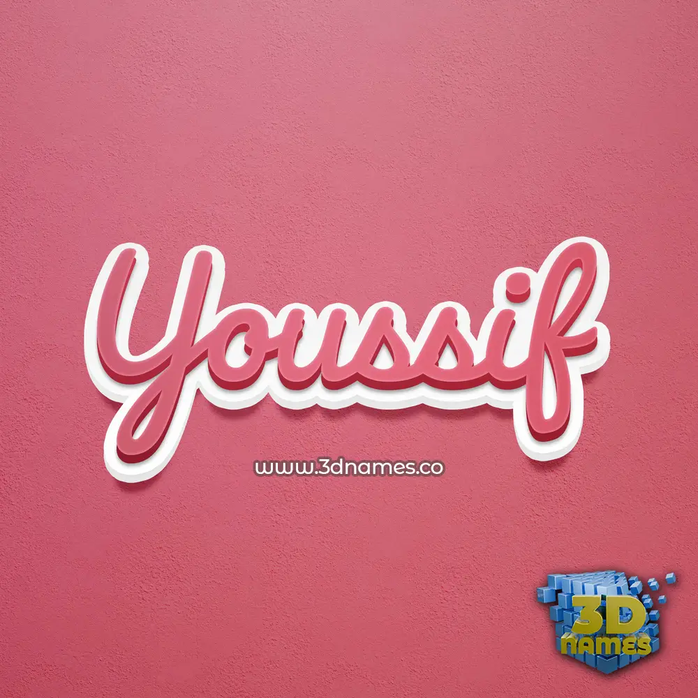 youssif in Red Scribble style - 3D name wallpaper