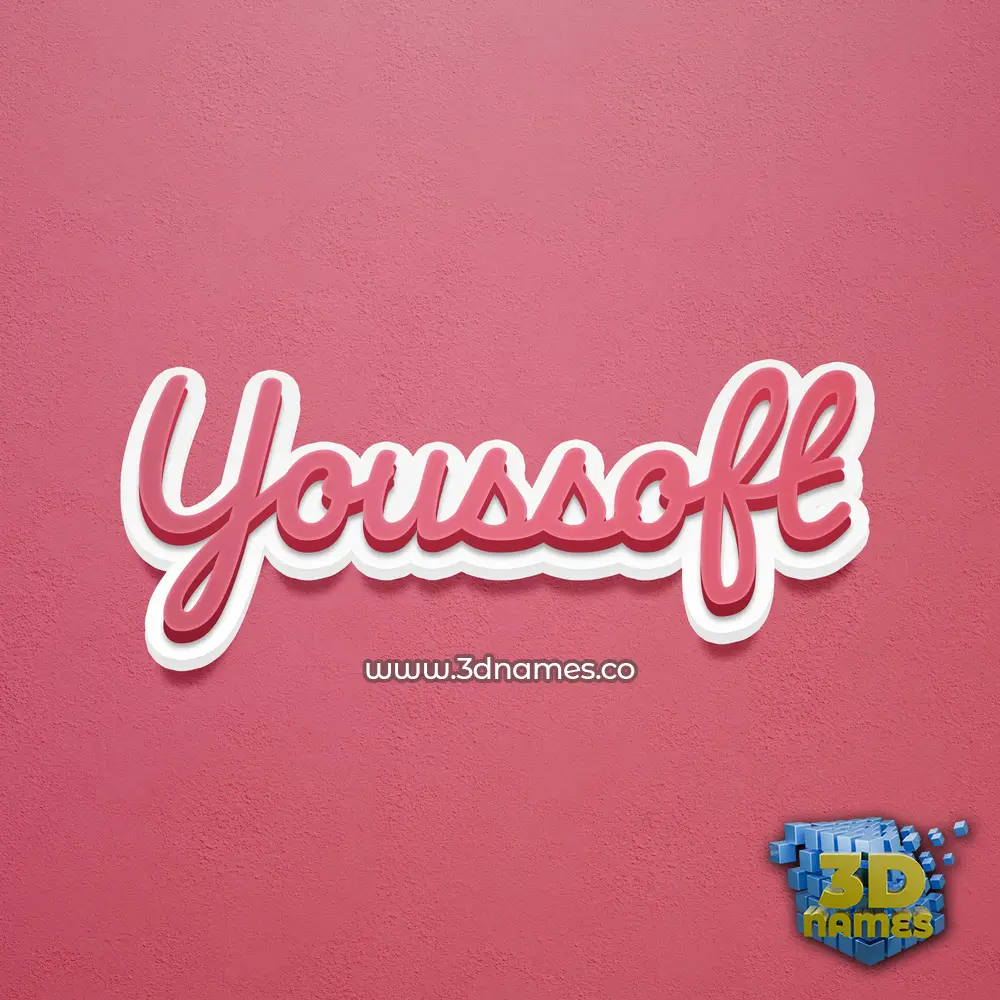 youssoft in Red Scribble style - 3D name wallpaper