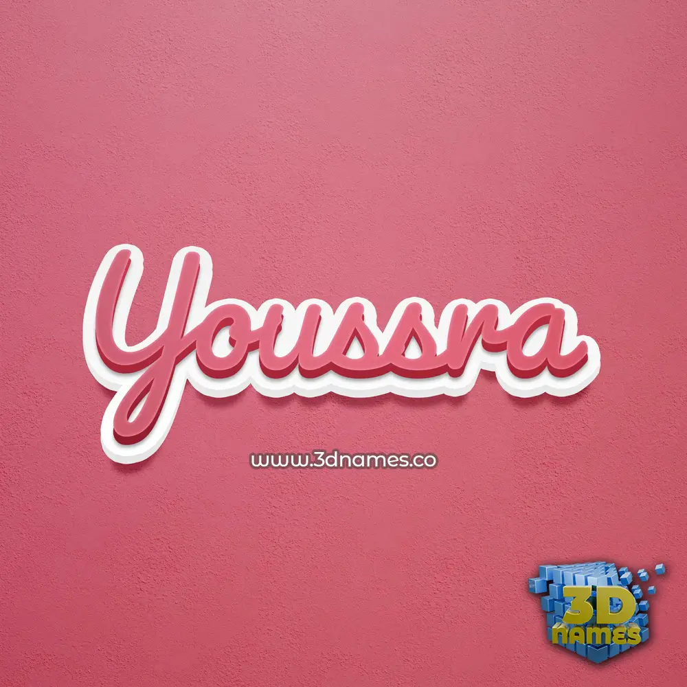 youssra in Red Scribble style - 3D name wallpaper