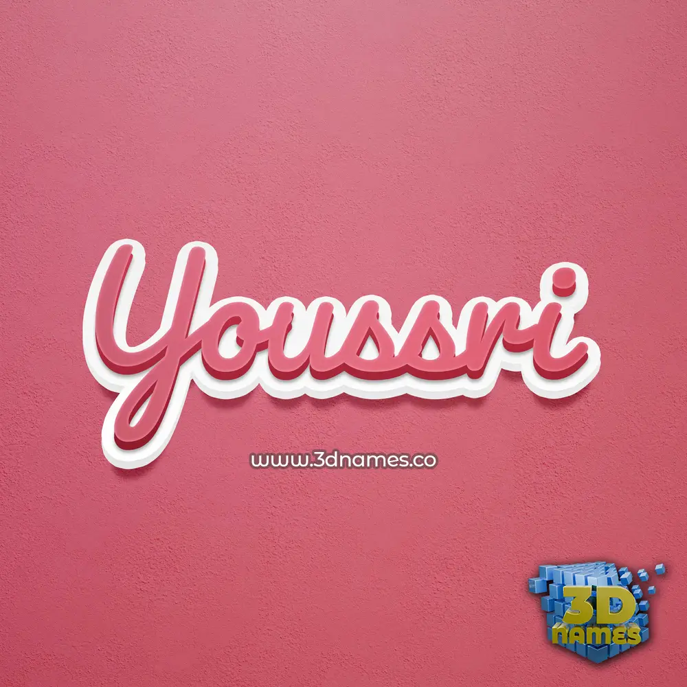 youssri in Red Scribble style - 3D name wallpaper