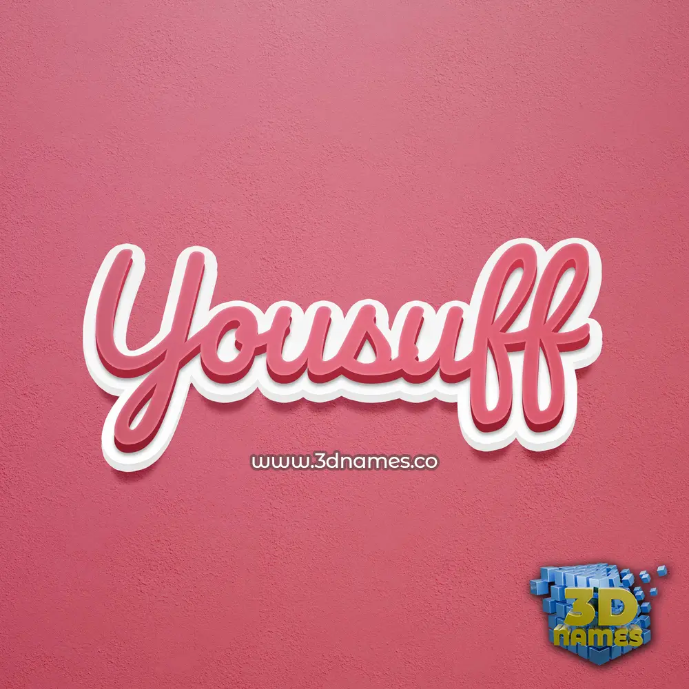 yousuff in Red Scribble style - 3D name wallpaper