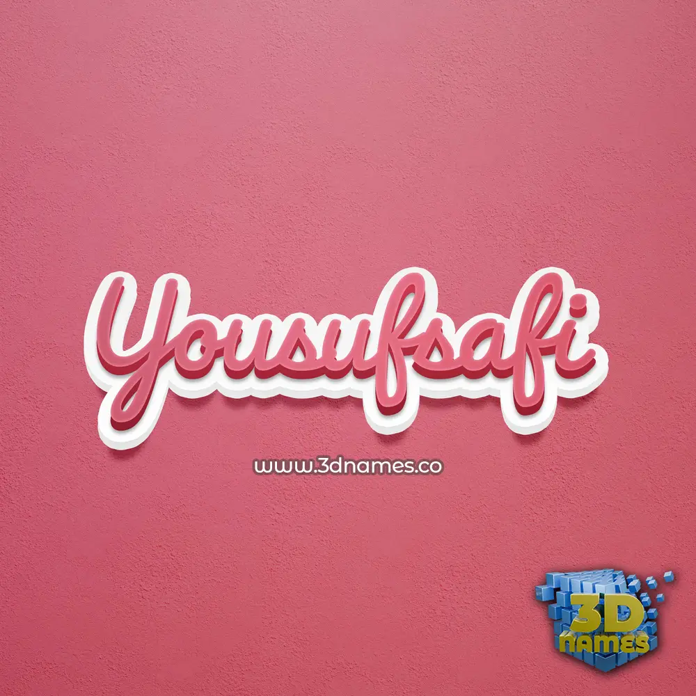yousufsafi in Red Scribble style - 3D name wallpaper