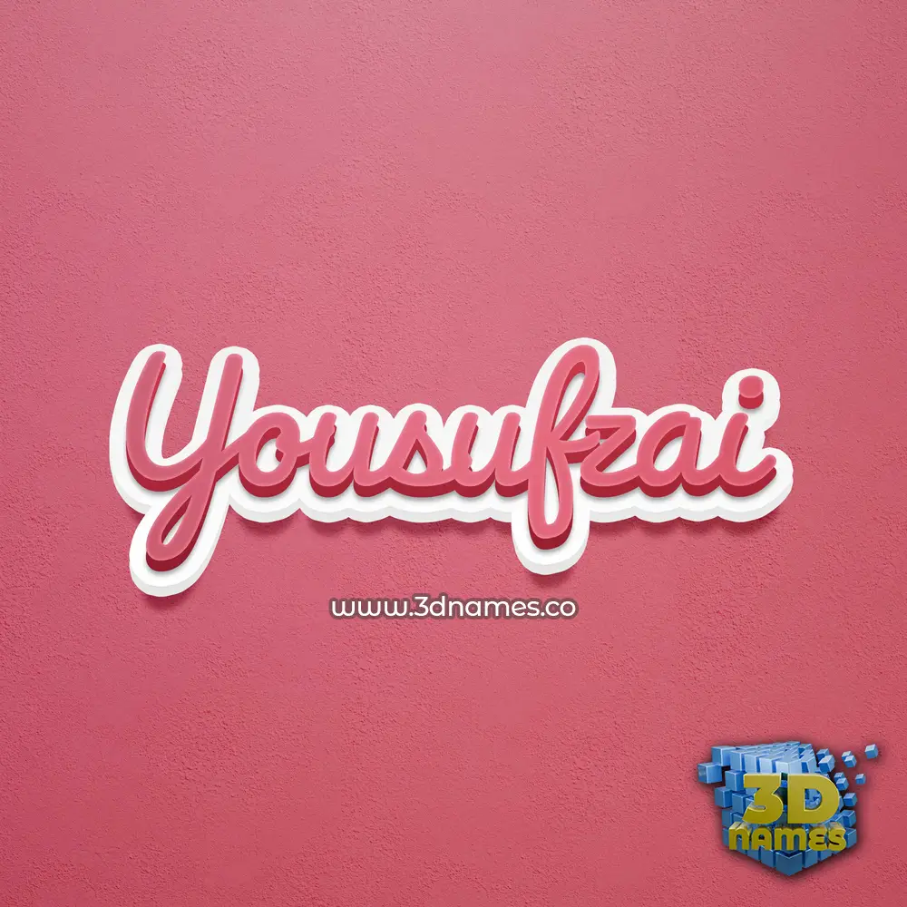 yousufzai in Red Scribble style - 3D name wallpaper