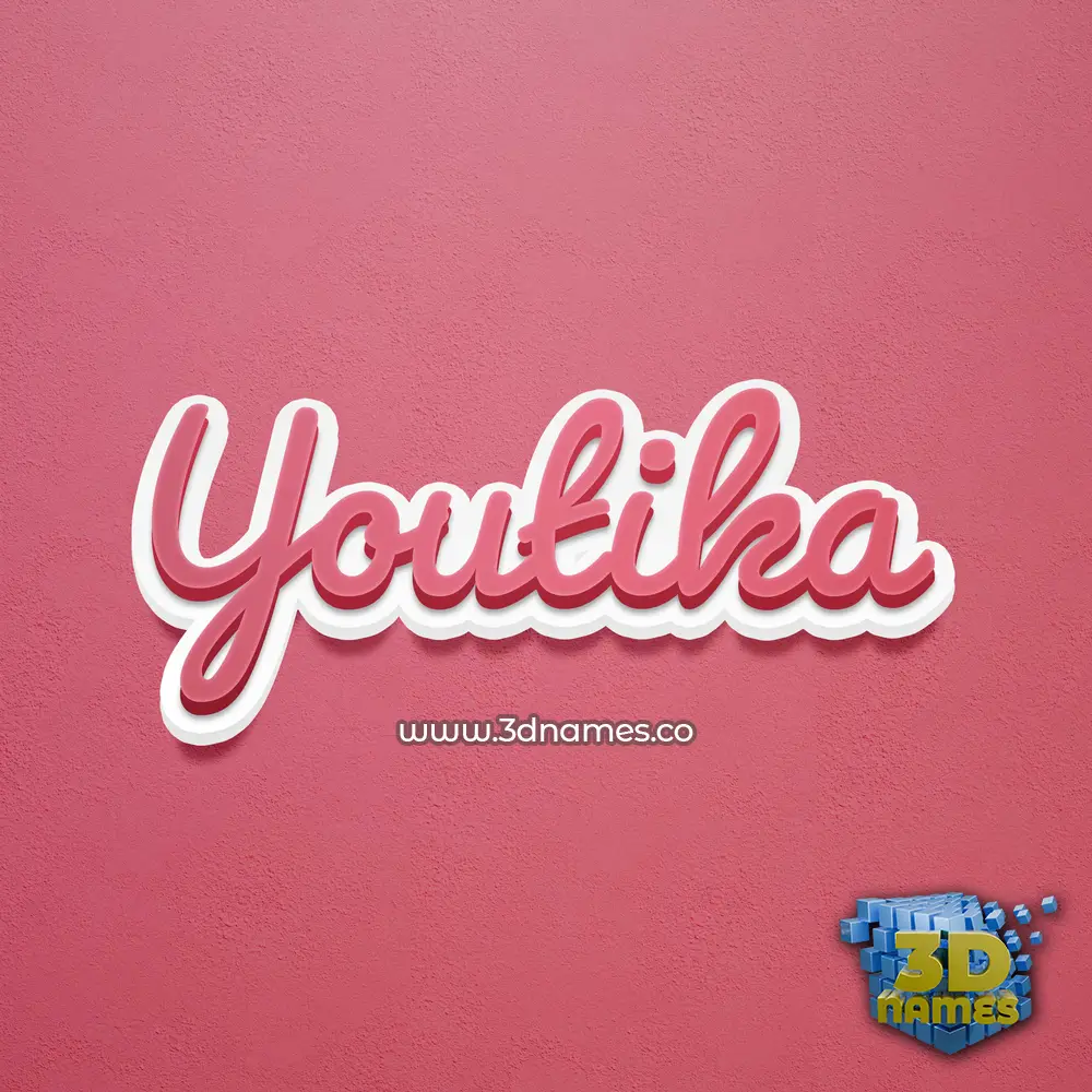 youtika in Red Scribble style - 3D name wallpaper