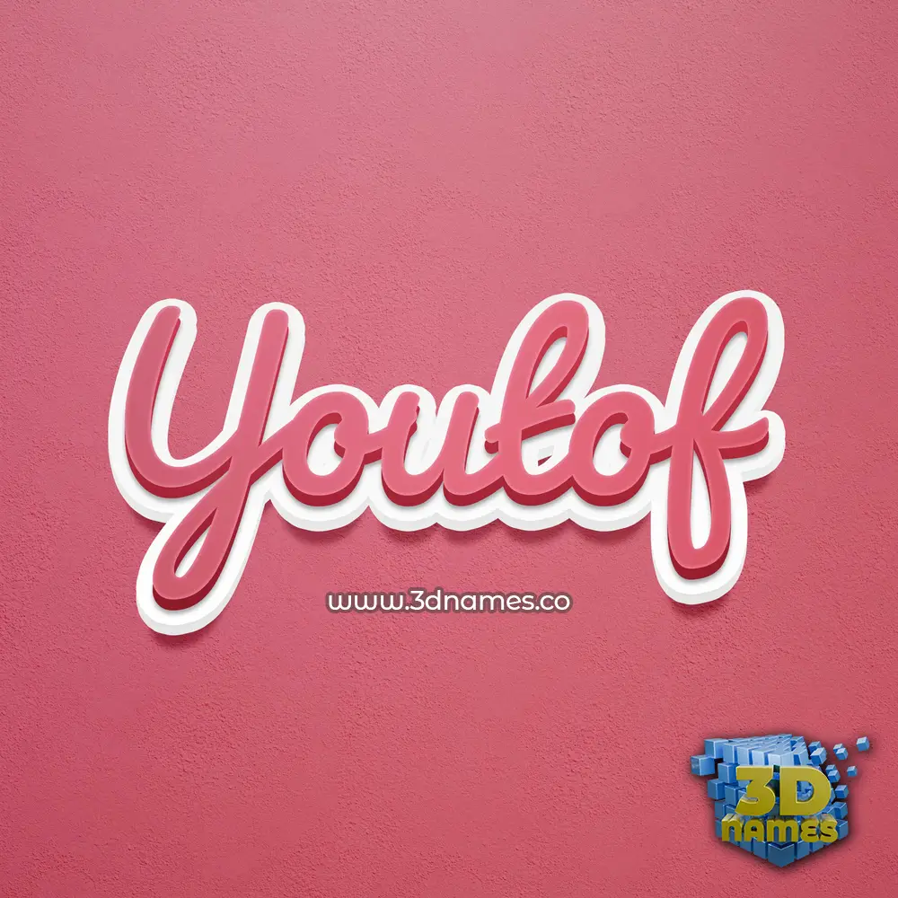youtof in Red Scribble style - 3D name wallpaper