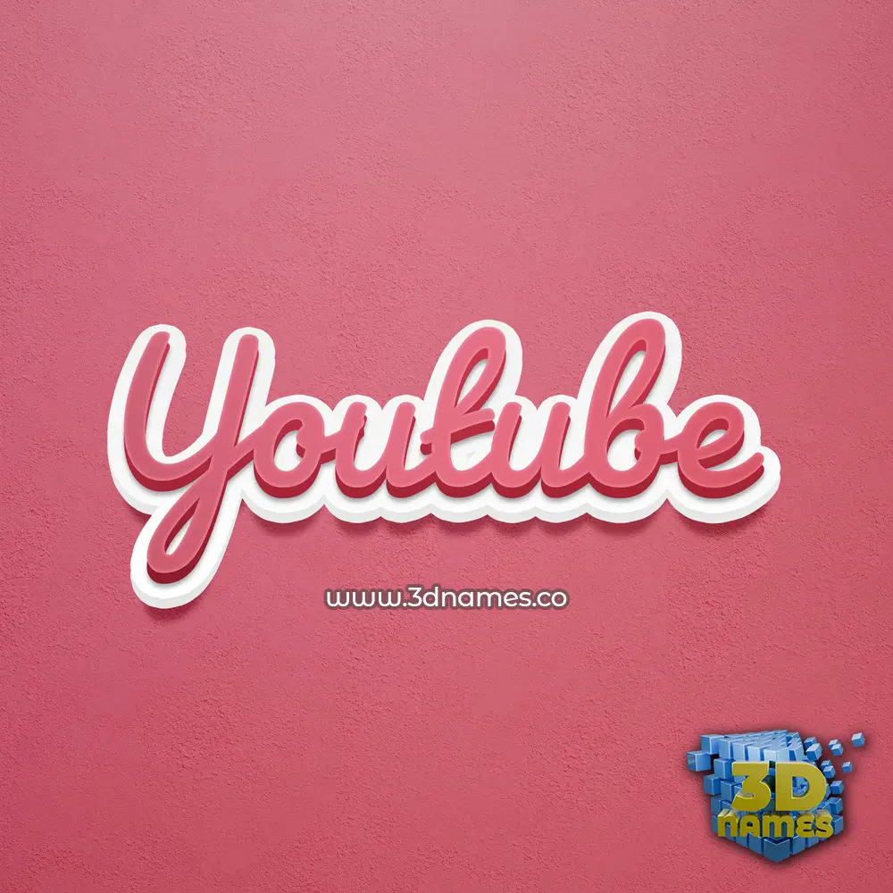 youtube in Red Scribble style - 3D name wallpaper