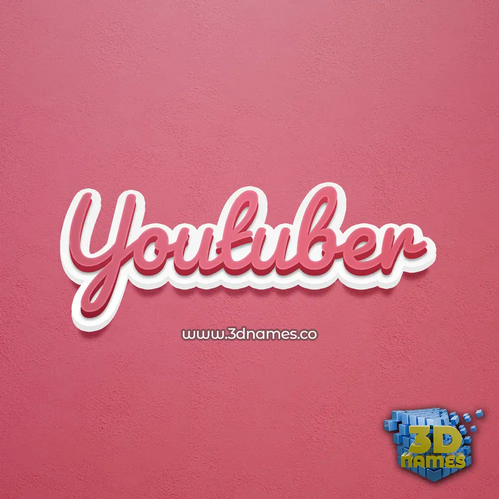youtuber in Red Scribble style - 3D name wallpaper