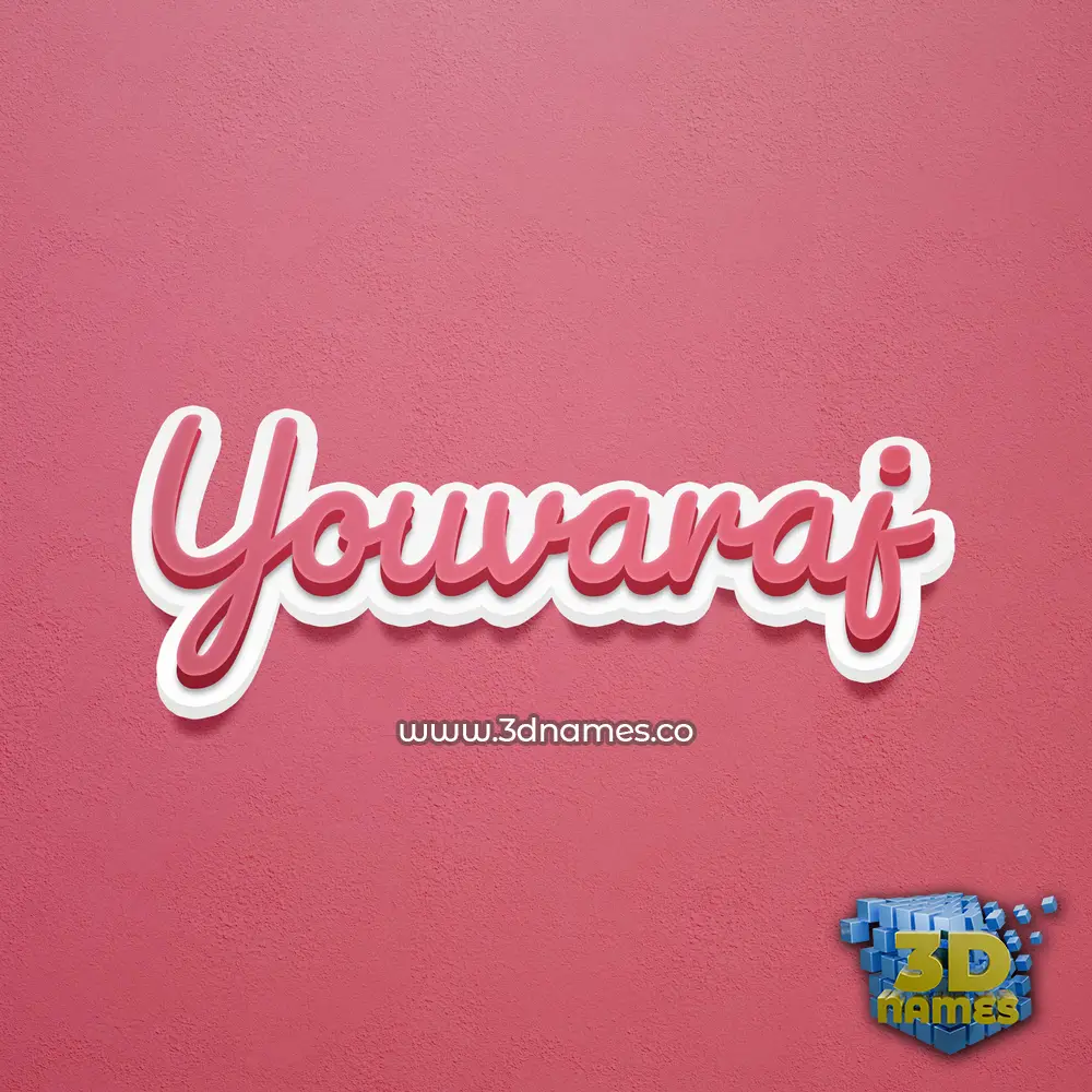youvaraj in Red Scribble style - 3D name wallpaper