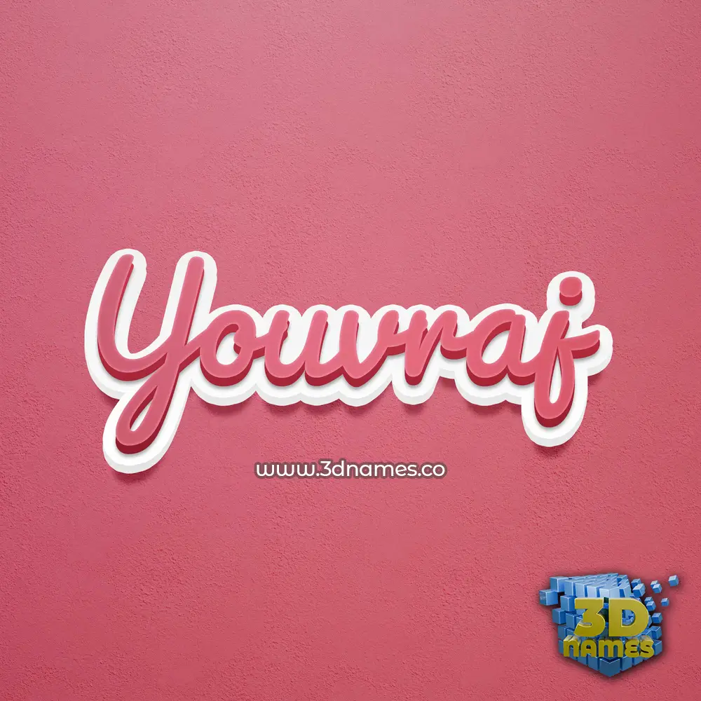 youvraj in Red Scribble style - 3D name wallpaper