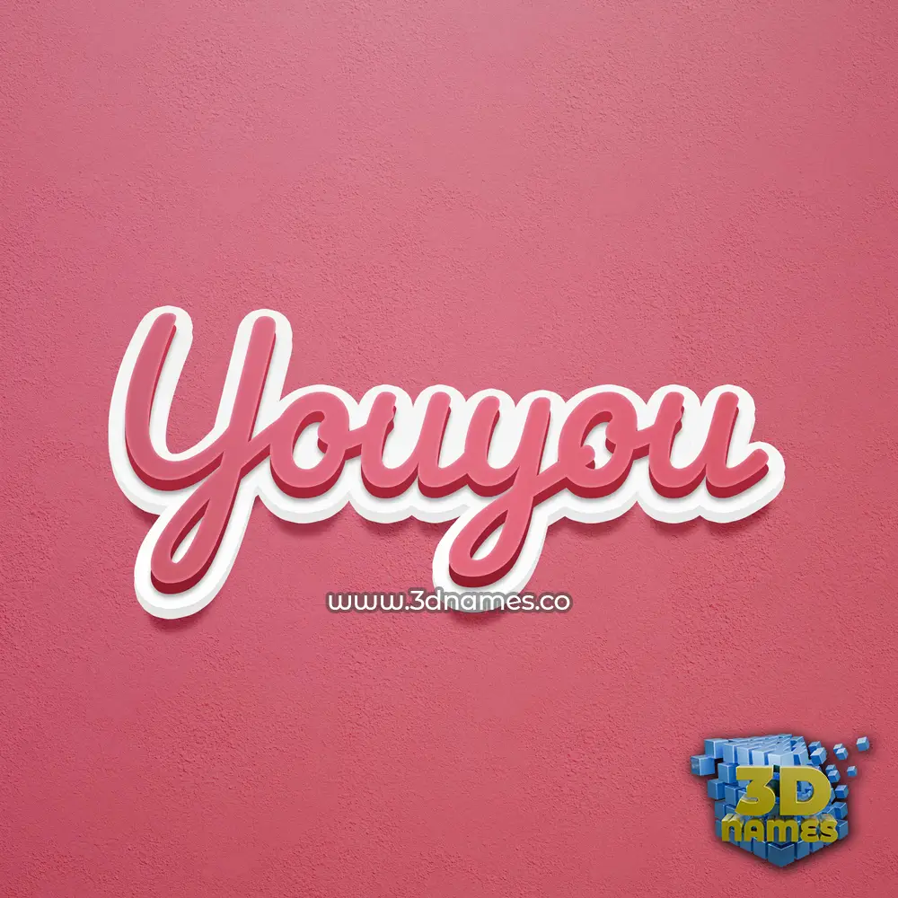 youyou in Red Scribble style - 3D name wallpaper
