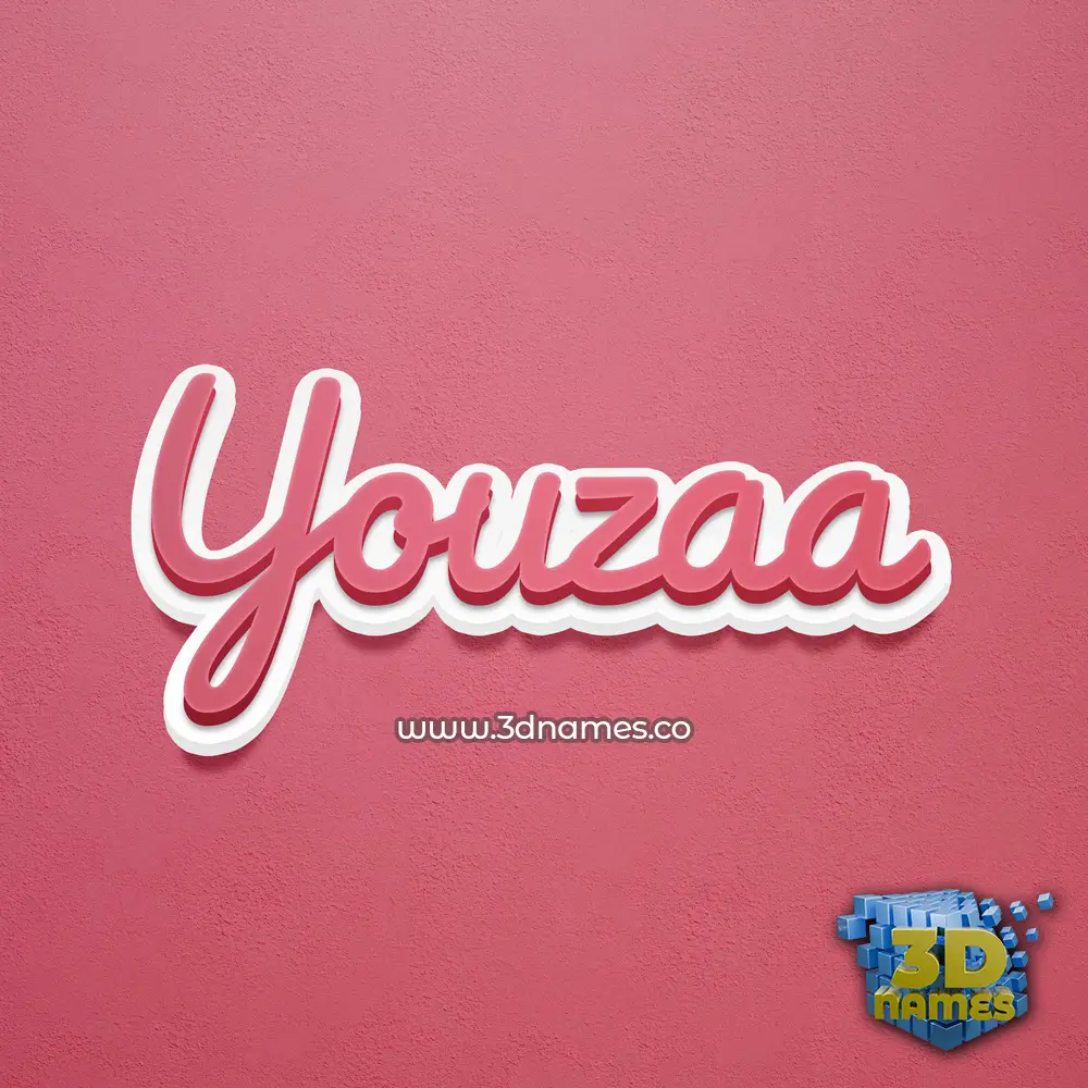 youzaa in Red Scribble style - 3D name wallpaper