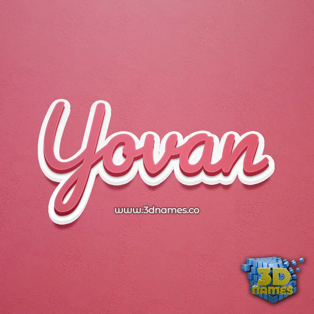 yovan in Red Scribble style - 3D name wallpaper