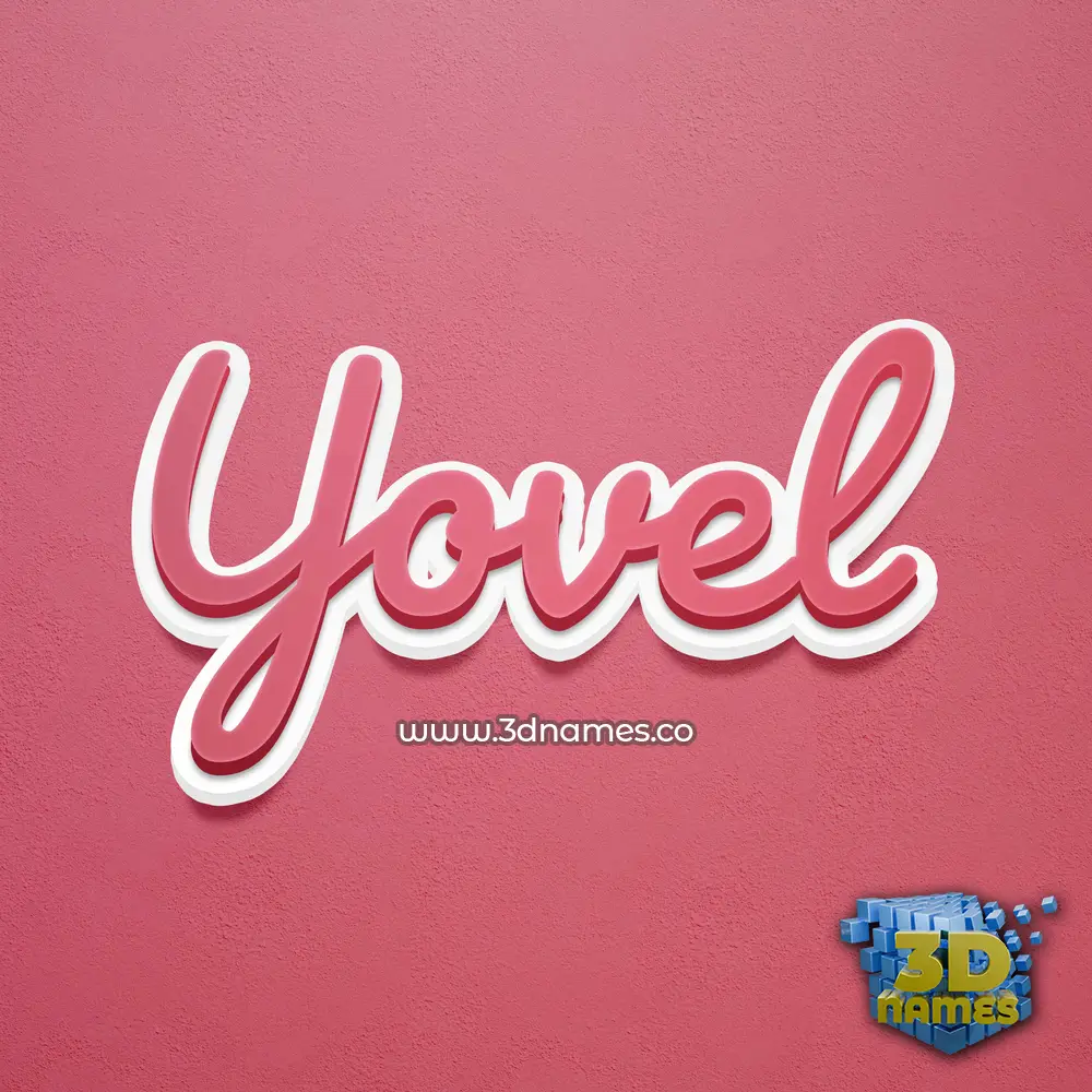yovel in Red Scribble style - 3D name wallpaper