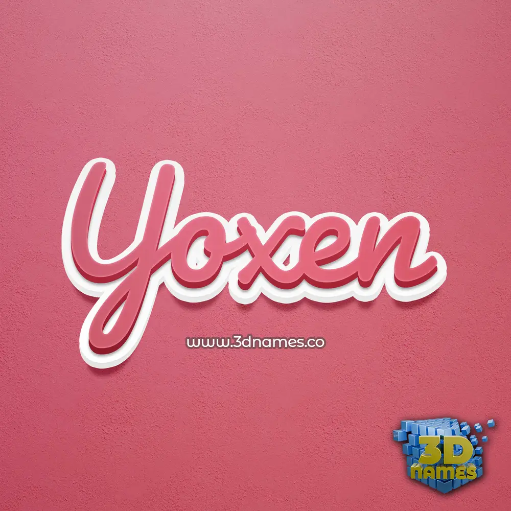 yoxen in Red Scribble style - 3D name wallpaper