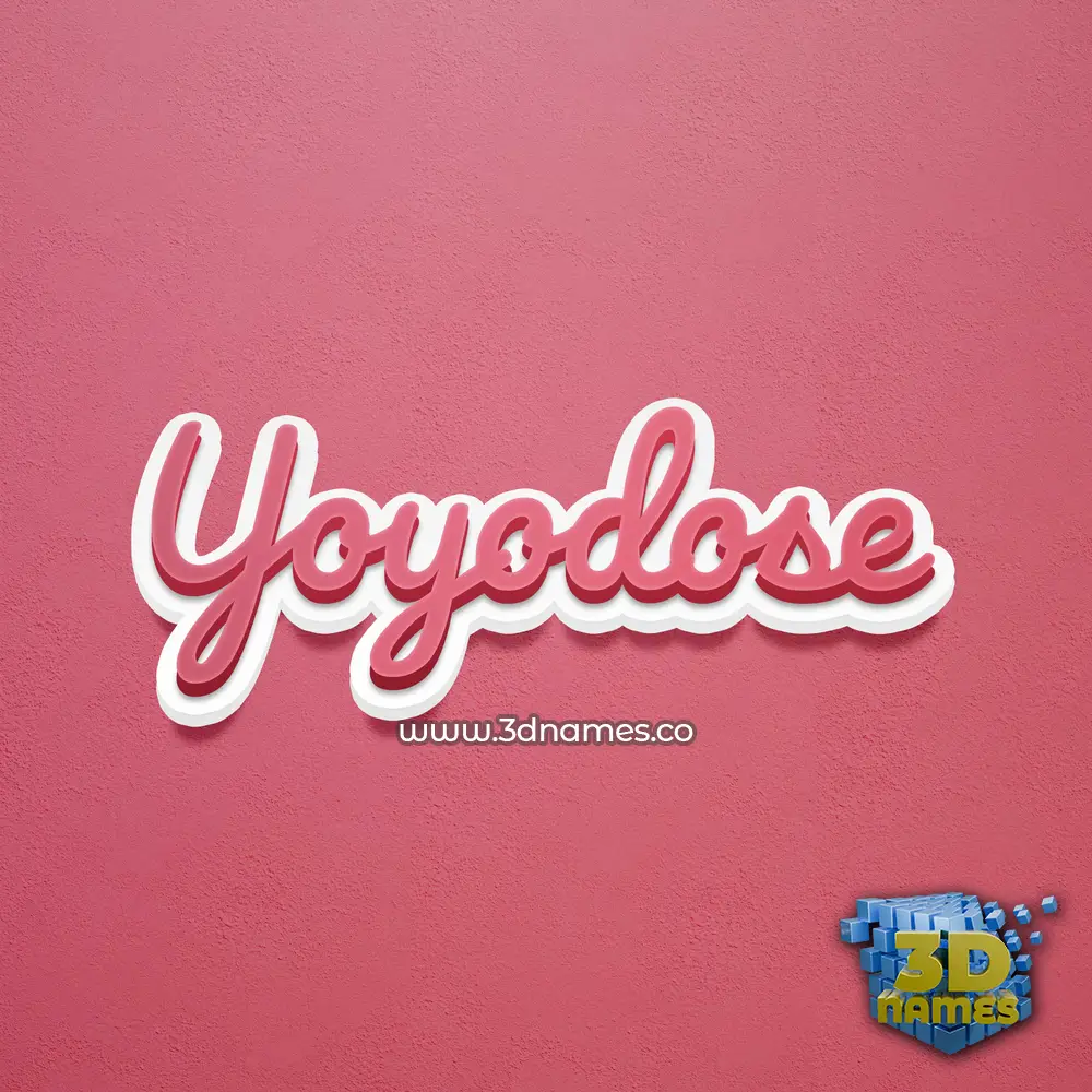 yoyodose in Red Scribble style - 3D name wallpaper