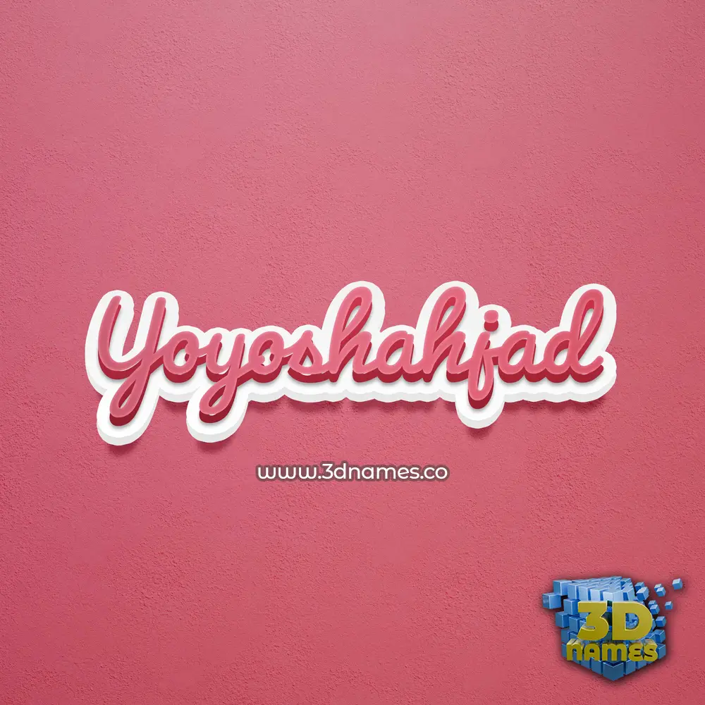 yoyoshahjad in Red Scribble style - 3D name wallpaper