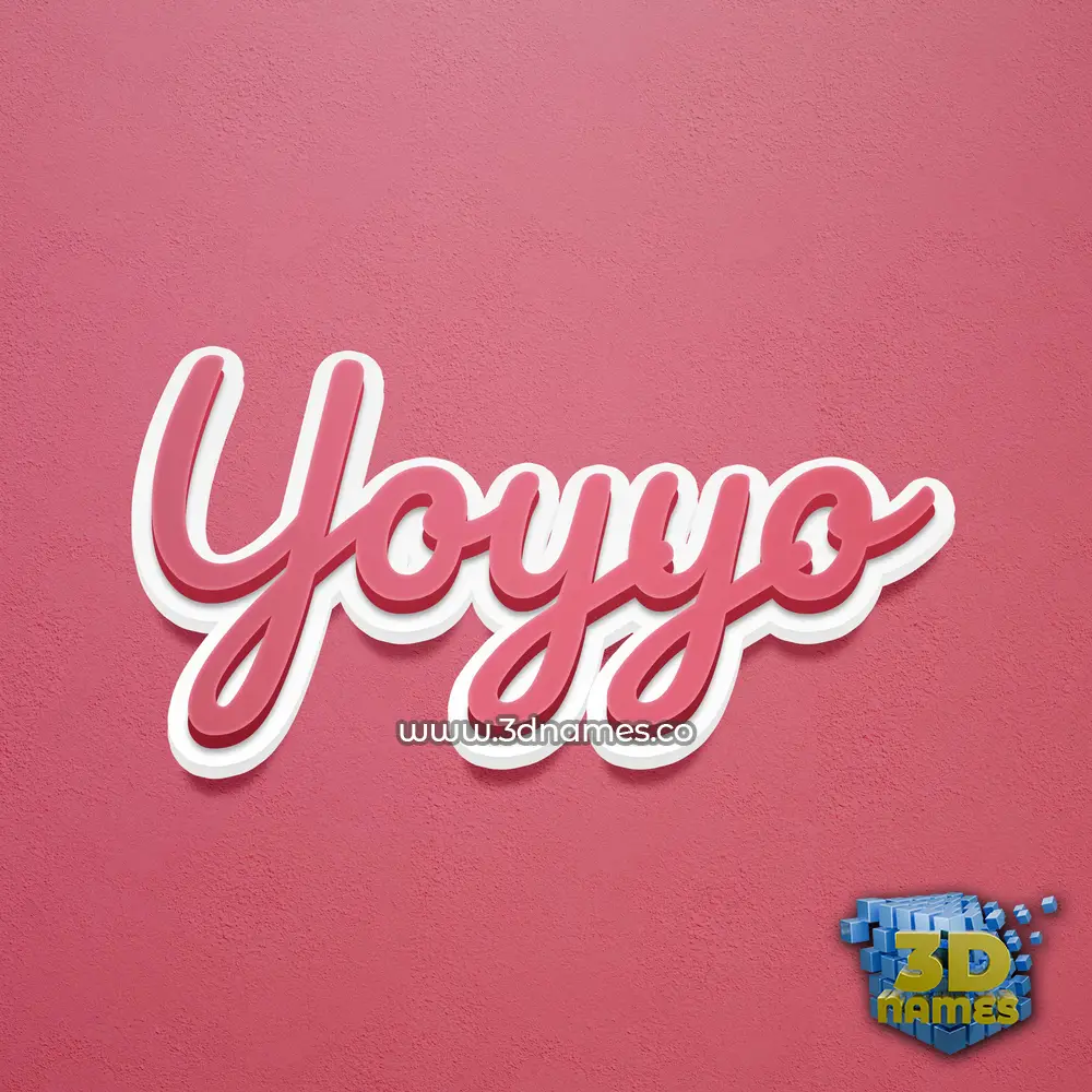 yoyyo in Red Scribble style - 3D name wallpaper