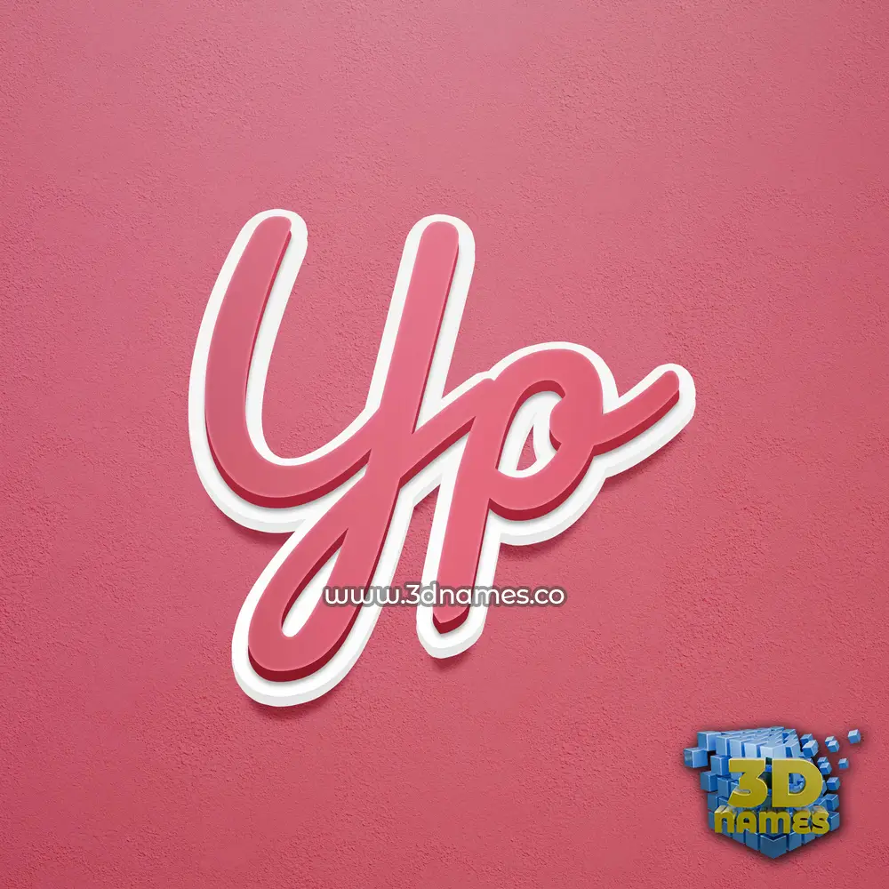 yp in Red Scribble style - 3D name wallpaper