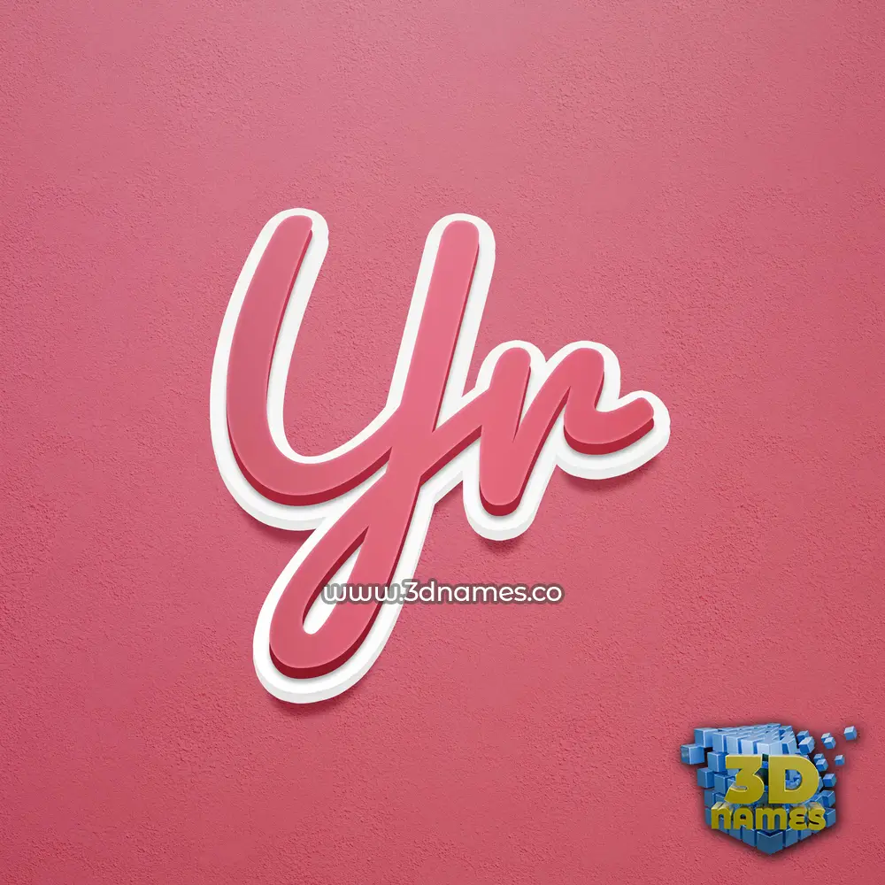 yr in Red Scribble style - 3D name wallpaper
