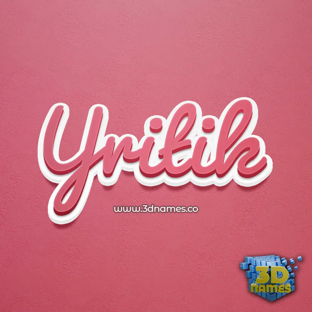yritik in Red Scribble style - 3D name wallpaper