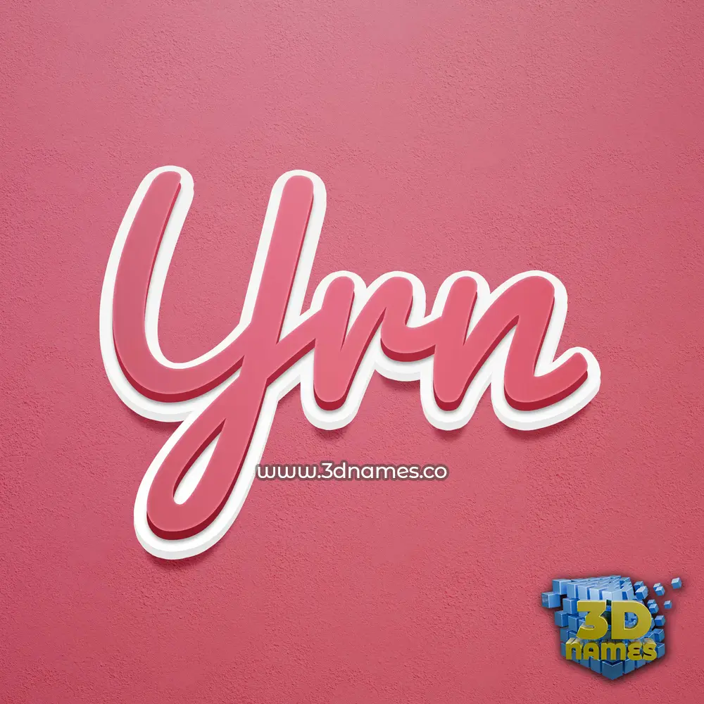 yrn in Red Scribble style - 3D name wallpaper