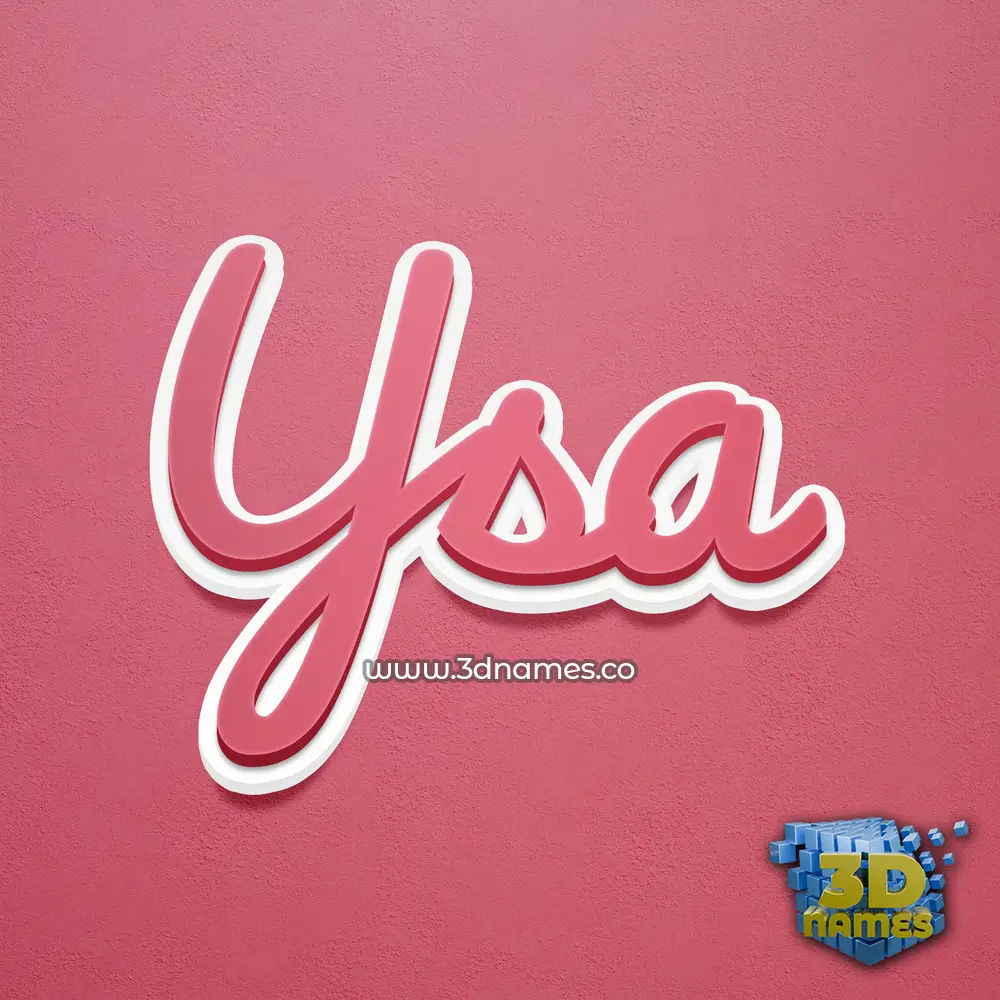 ysa in Red Scribble style - 3D name wallpaper