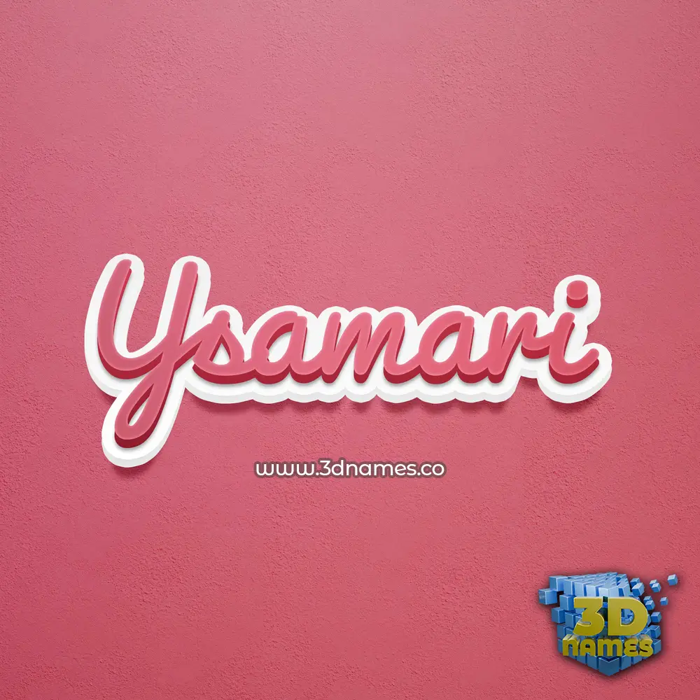 ysamari in Red Scribble style - 3D name wallpaper