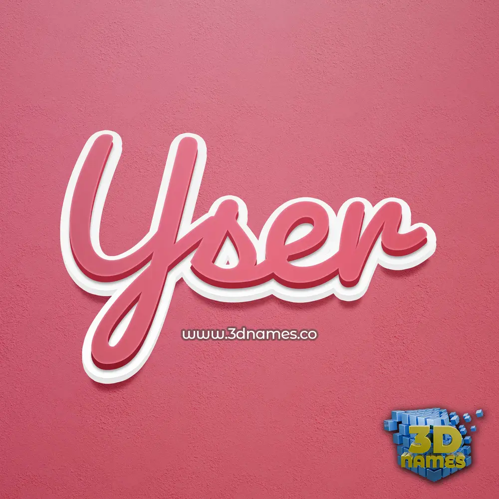 yser in Red Scribble style - 3D name wallpaper