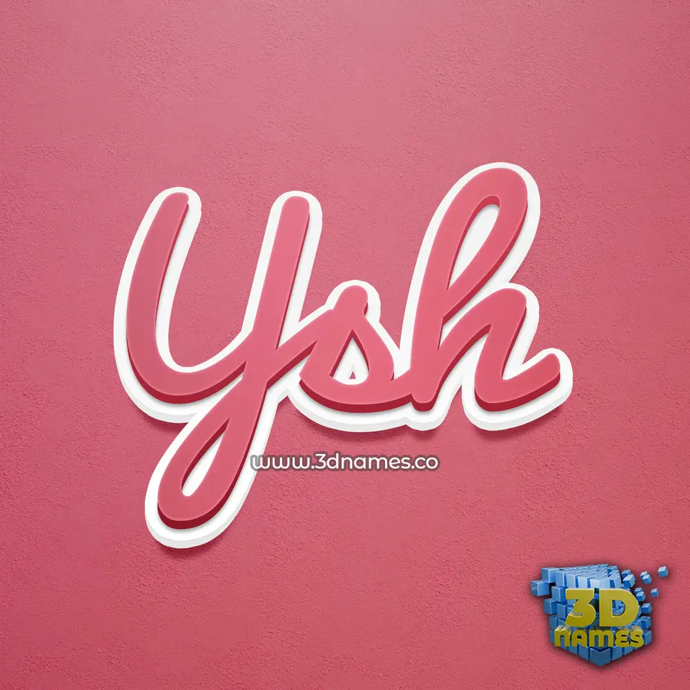 ysh in Red Scribble style - 3D name wallpaper