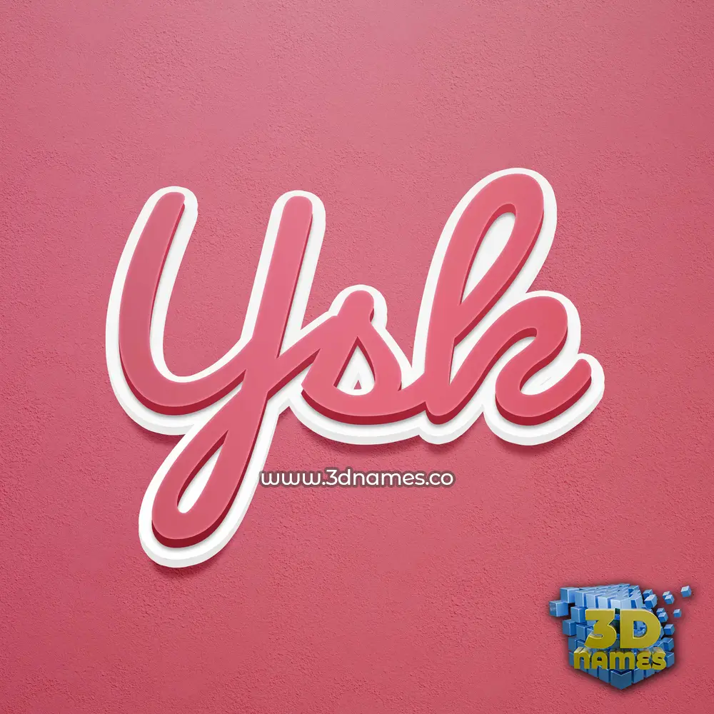 ysk in Red Scribble style - 3D name wallpaper