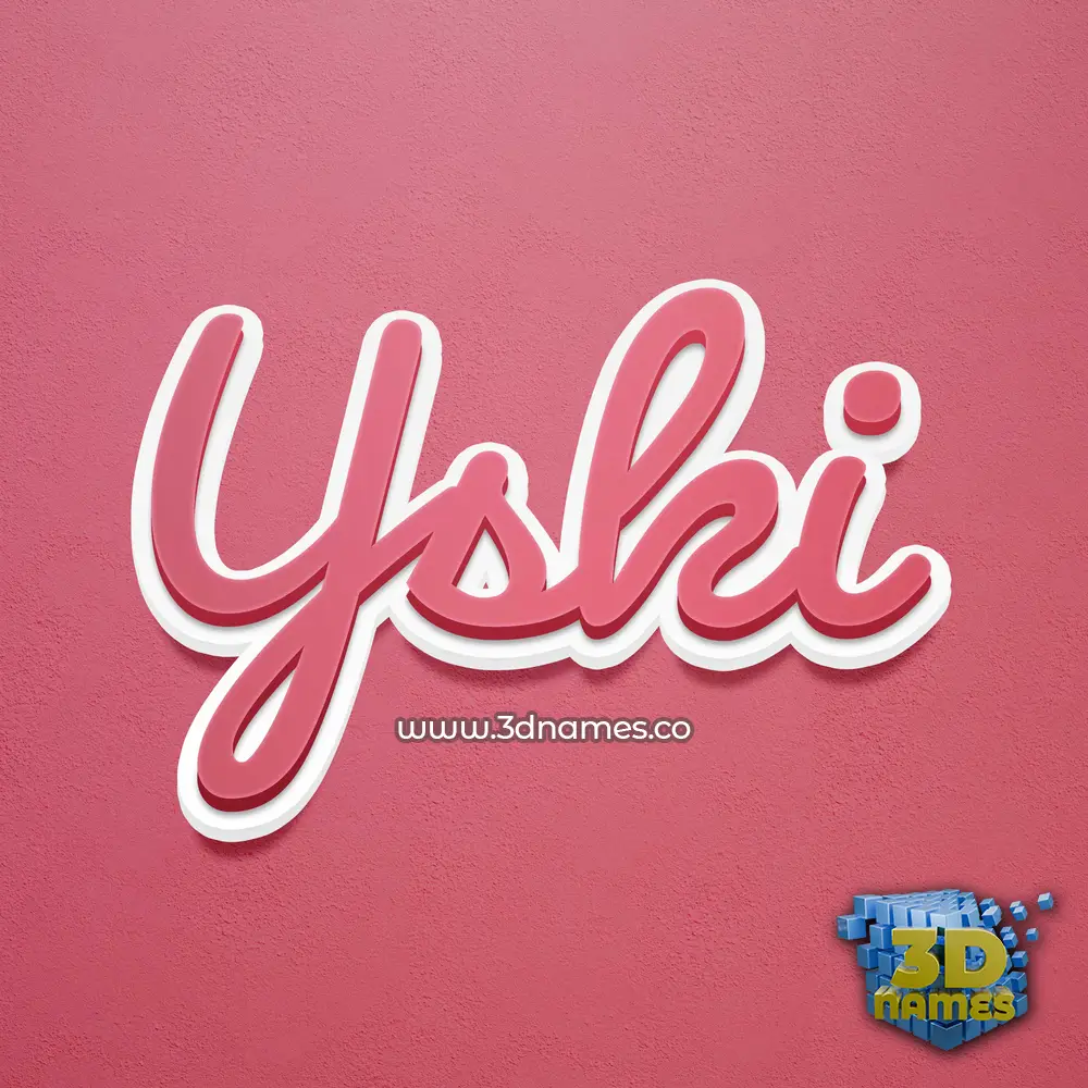 yski in Red Scribble style - 3D name wallpaper
