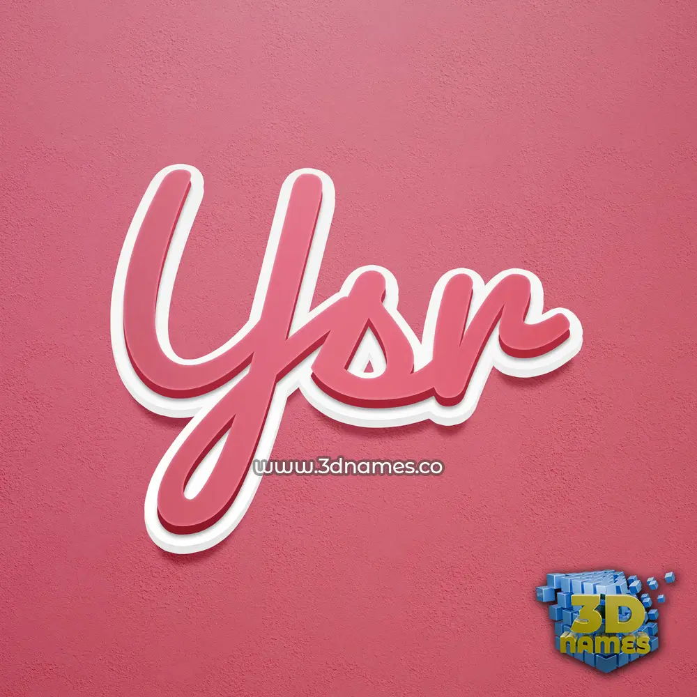 ysr in Red Scribble style - 3D name wallpaper