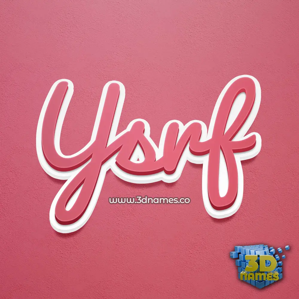 ysrf in Red Scribble style - 3D name wallpaper