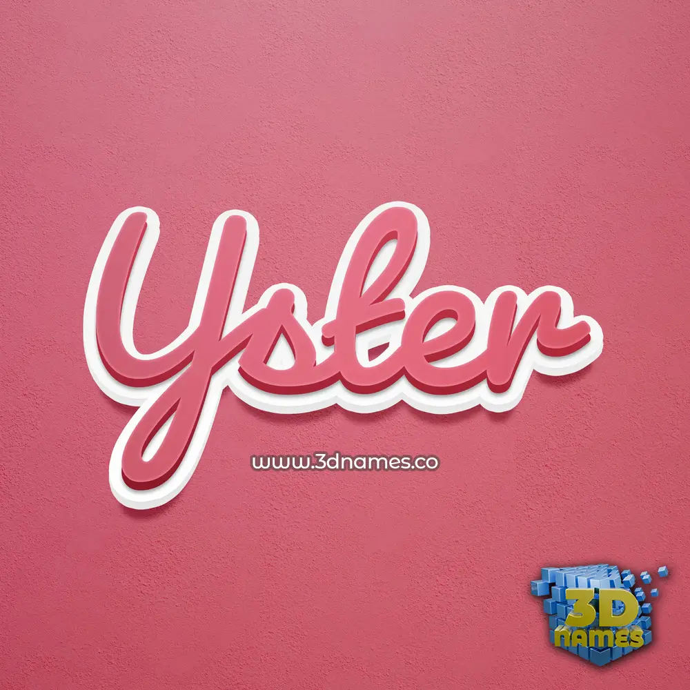 yster in Red Scribble style - 3D name wallpaper