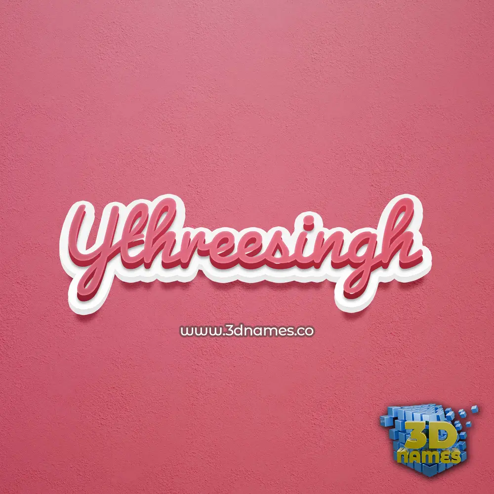 ythreesingh in Red Scribble style - 3D name wallpaper