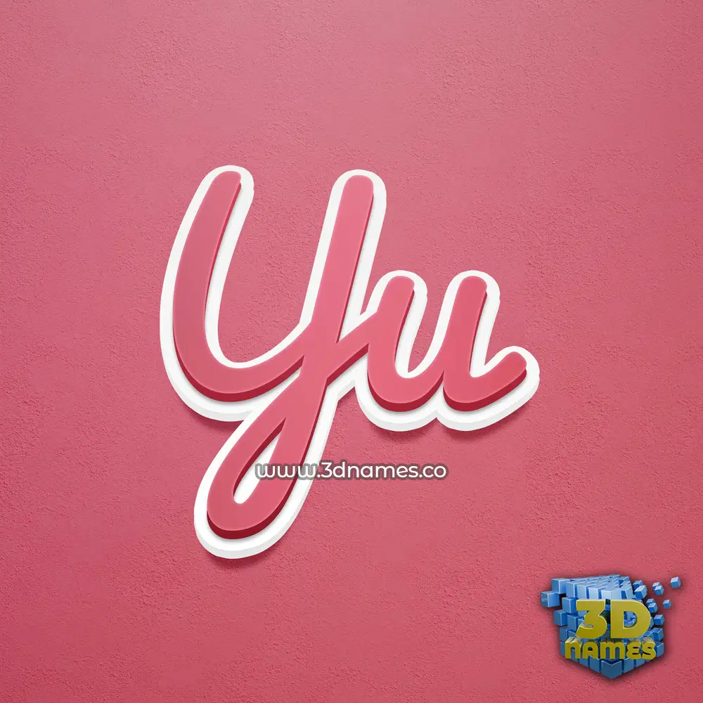 yu in Red Scribble style - 3D name wallpaper