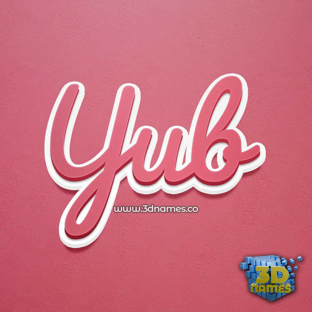 yub in Red Scribble style - 3D name wallpaper