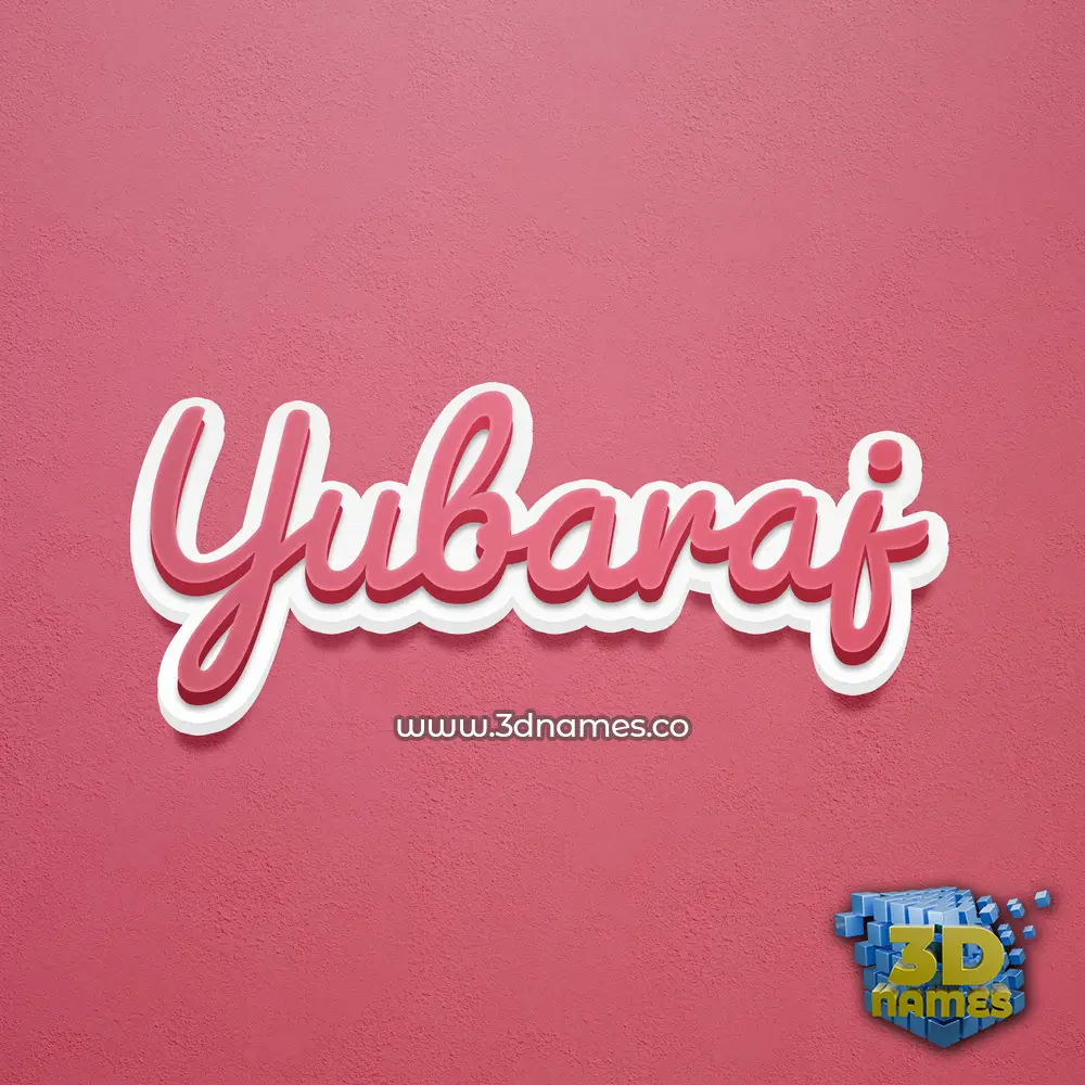 yubaraj in Red Scribble style - 3D name wallpaper