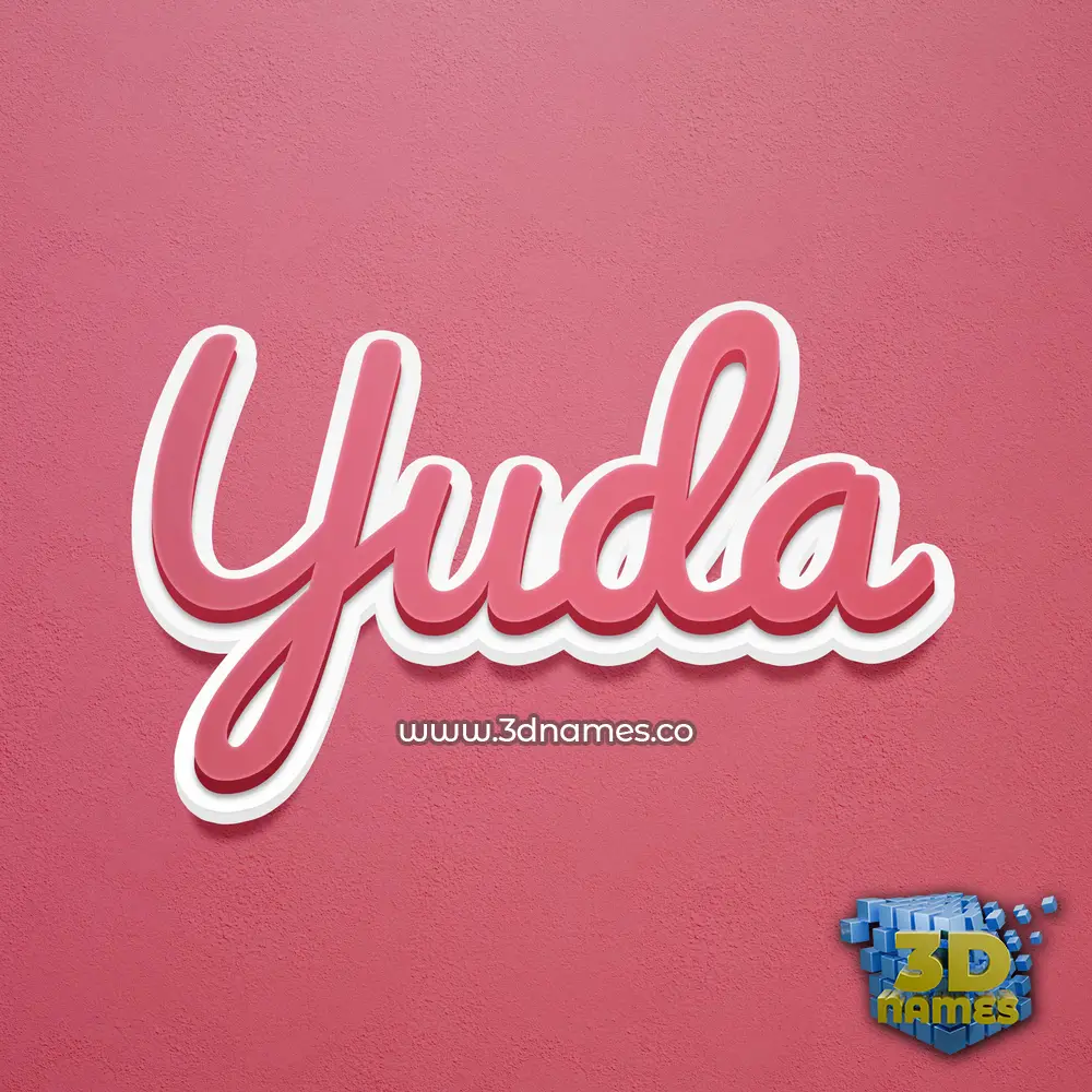 yuda in Red Scribble style - 3D name wallpaper