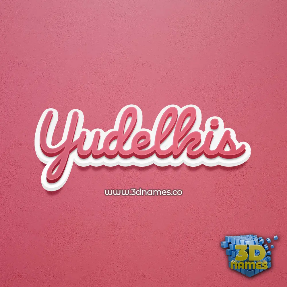 yudelkis in Red Scribble style - 3D name wallpaper