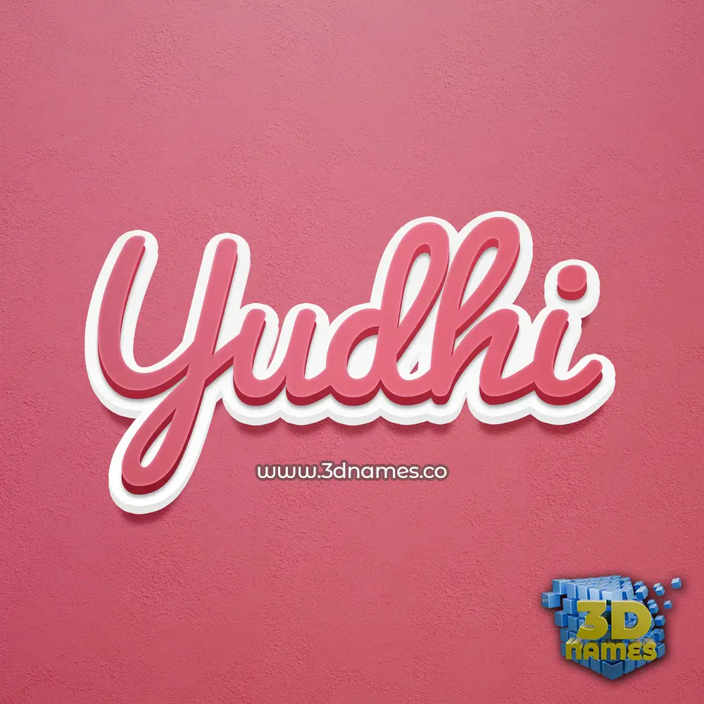 yudhi in Red Scribble style - 3D name wallpaper