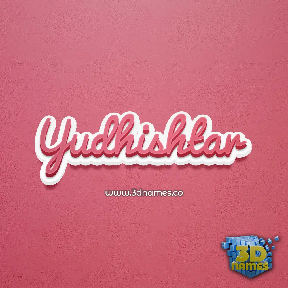 yudhishtar in Red Scribble style - 3D name wallpaper