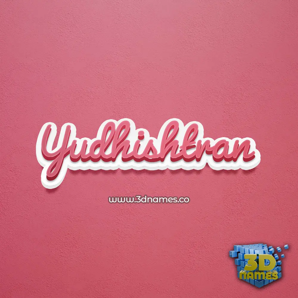 yudhishtran in Red Scribble style - 3D name wallpaper