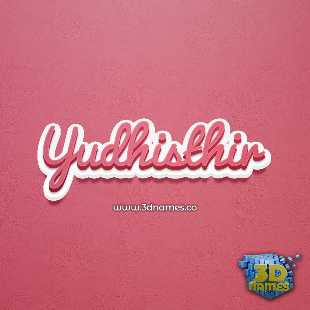 yudhisthir in Red Scribble style - 3D name wallpaper