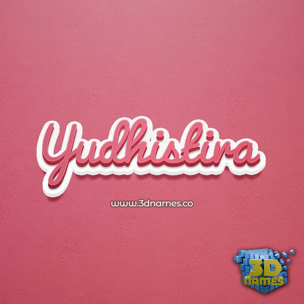 yudhistira in Red Scribble style - 3D name wallpaper