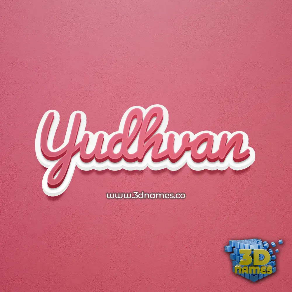 yudhvan in Red Scribble style - 3D name wallpaper