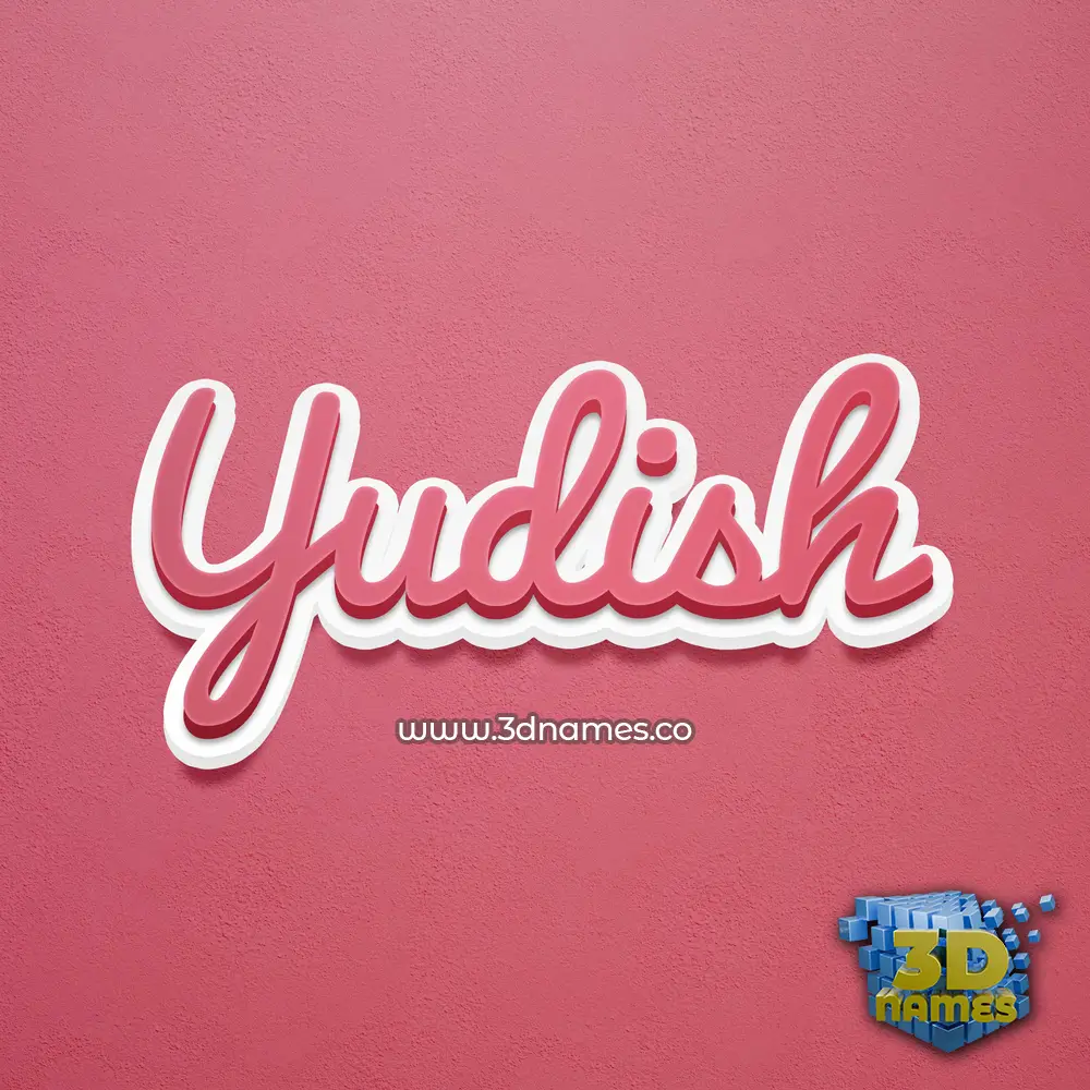 yudish in Red Scribble style - 3D name wallpaper