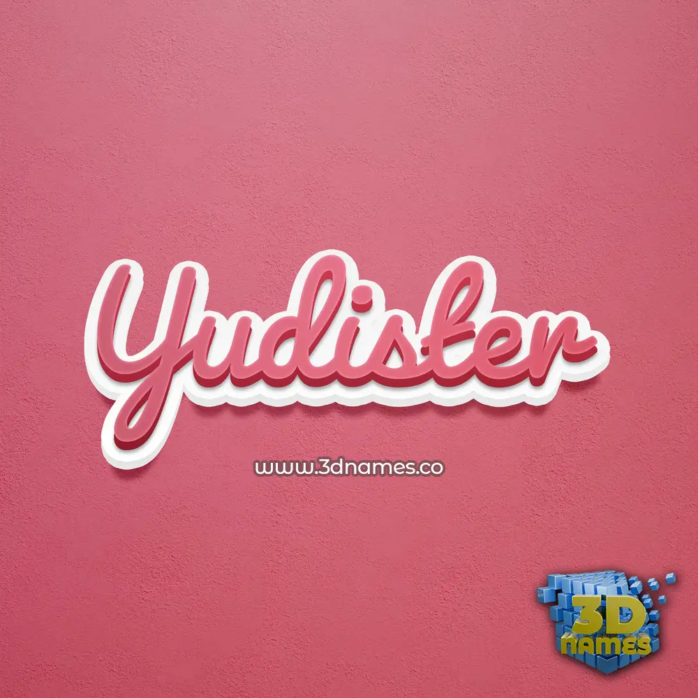 yudister in Red Scribble style - 3D name wallpaper