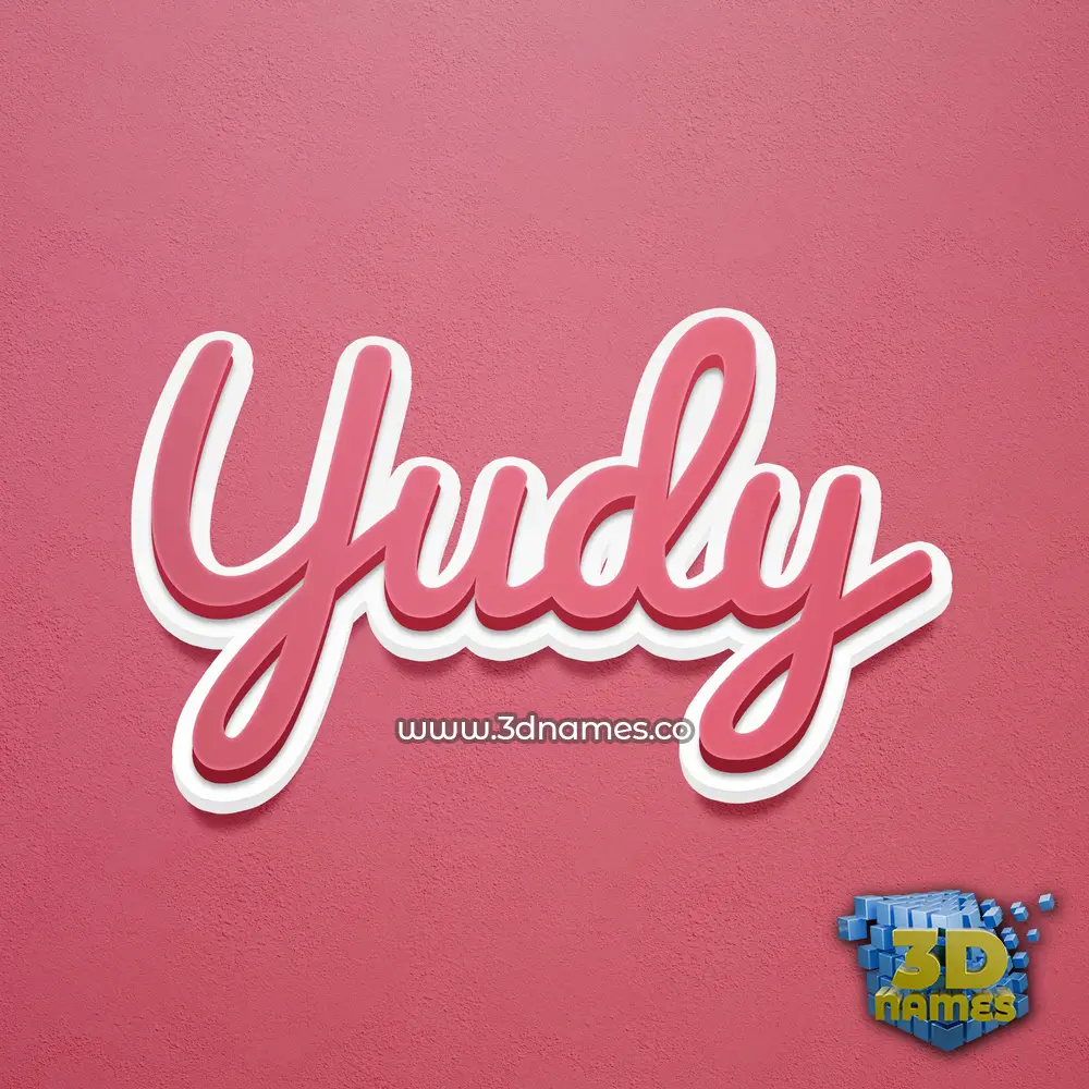 yudy in Red Scribble style - 3D name wallpaper