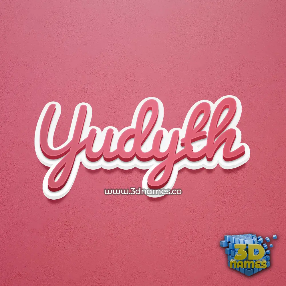 yudyth in Red Scribble style - 3D name wallpaper